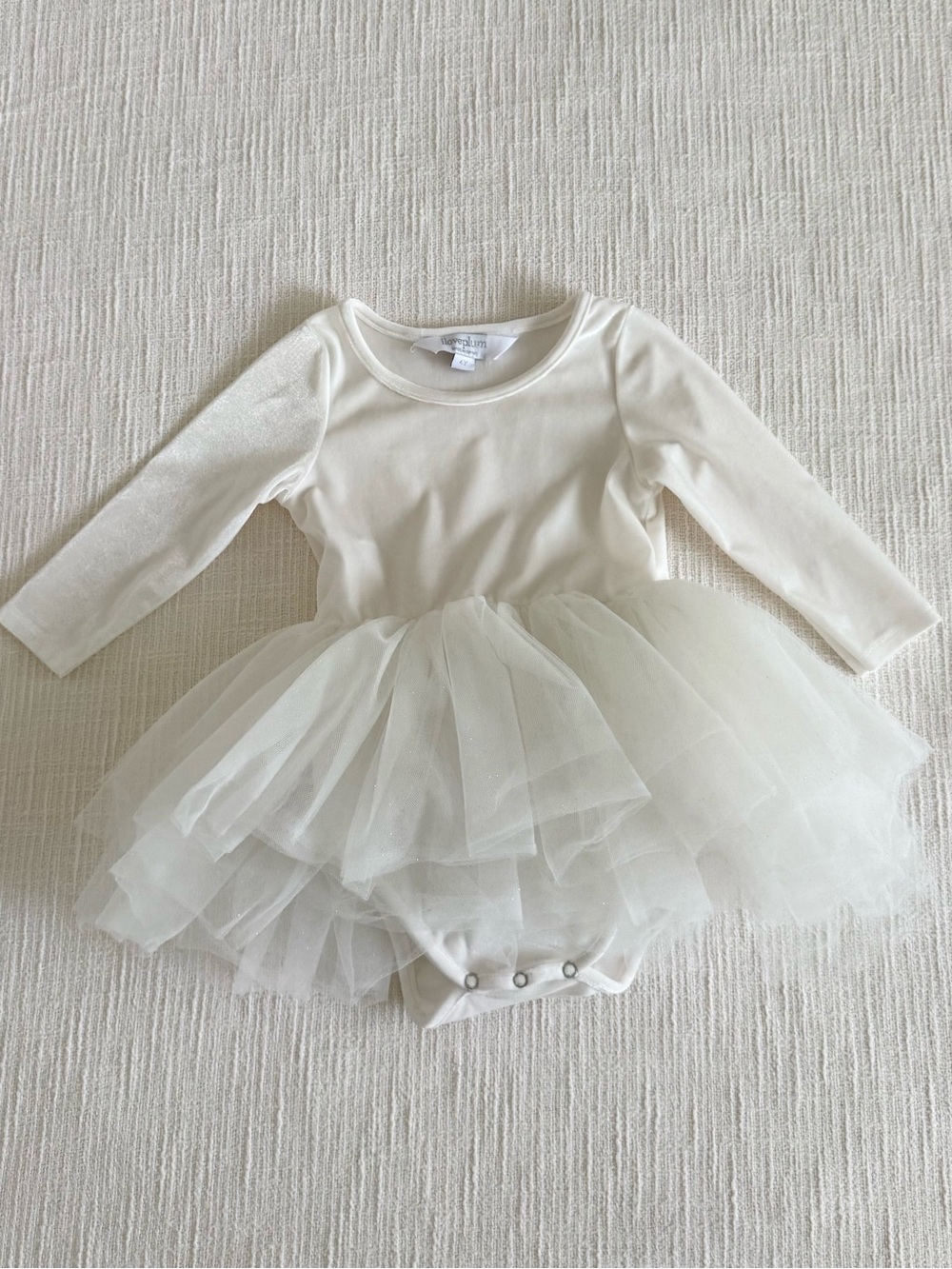Cream Tulle Tutu Bodysuit Dress for Kids
